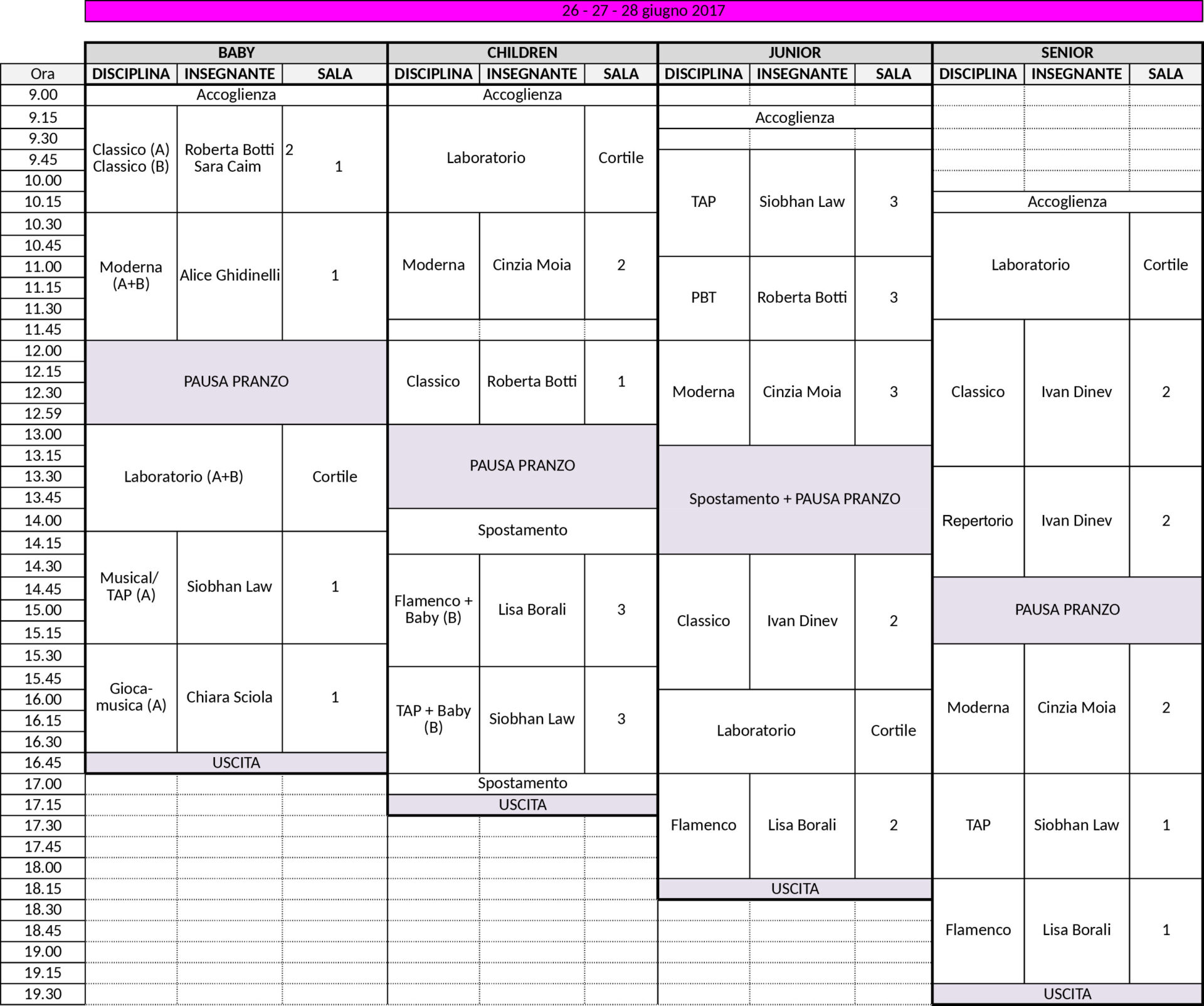 Breathing Dance stage intensivo di danza Scuola di Danza Aria d